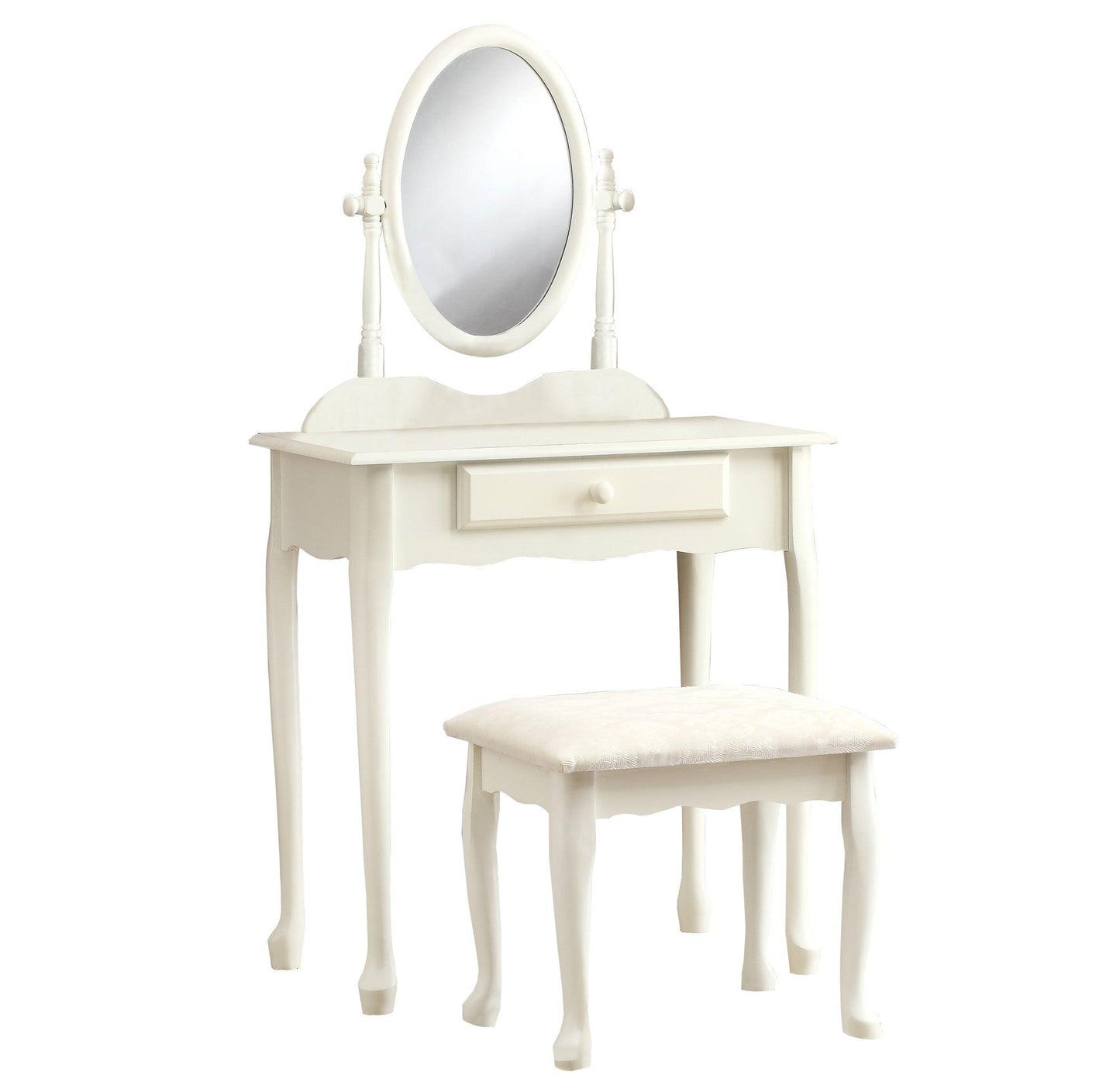 69" White One Drawer Mirrored Nightstand - FurniFindUSA