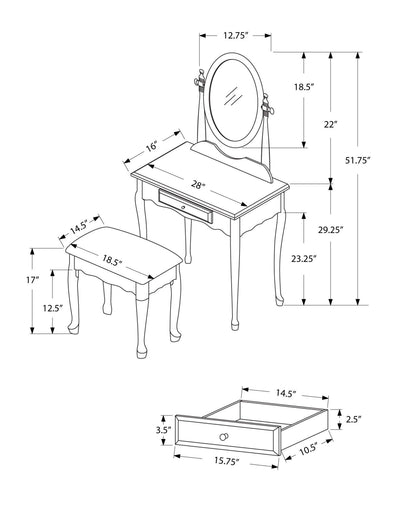 69" White One Drawer Mirrored Nightstand - FurniFindUSA