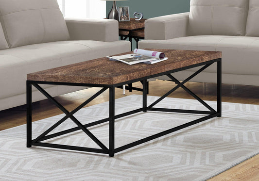 44" Gray And Black Iron Coffee Table - FurniFindUSA