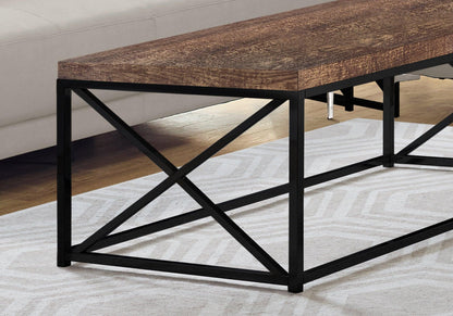 44" Gray And Black Iron Coffee Table - FurniFindUSA