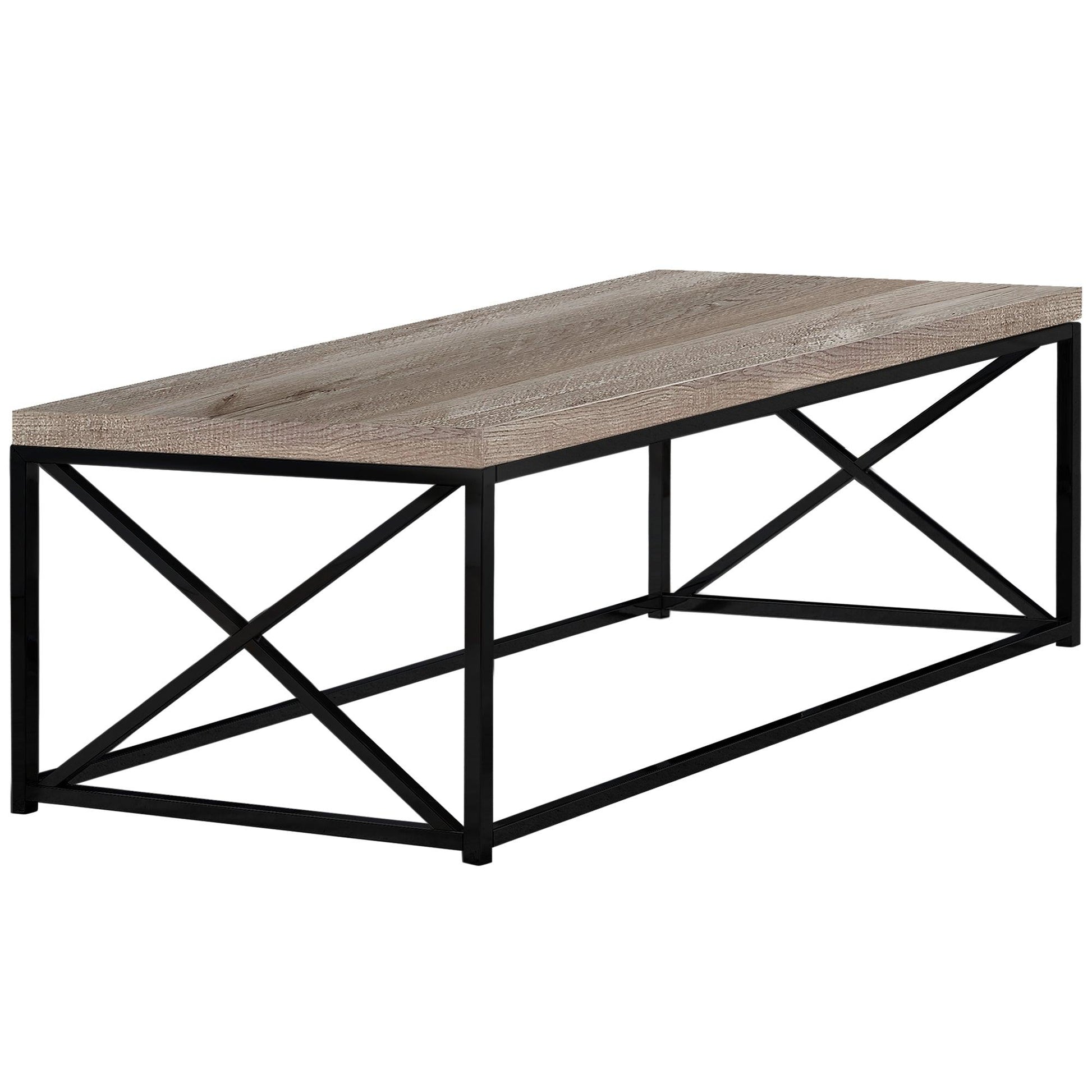 44" Gray And Black Iron Coffee Table - FurniFindUSA