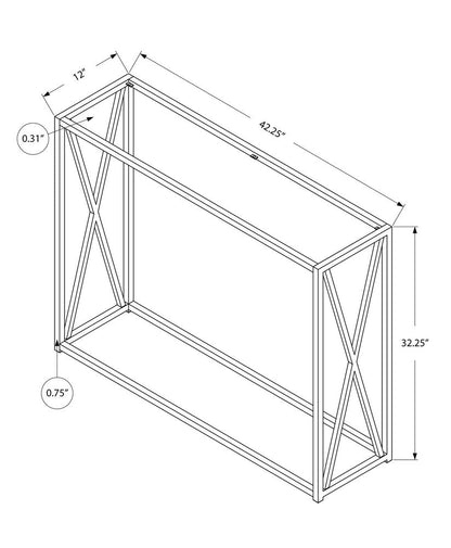 42" Clear And Gold Glass Frame Console Table HomeRoots