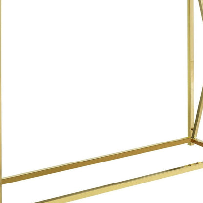 42" Clear And Gold Glass Frame Console Table HomeRoots