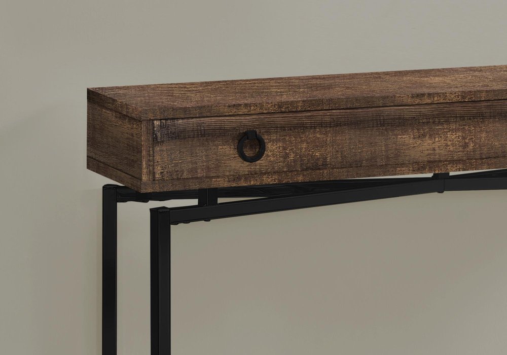 43" Brown And Black Cross Leg Console Table HomeRoots