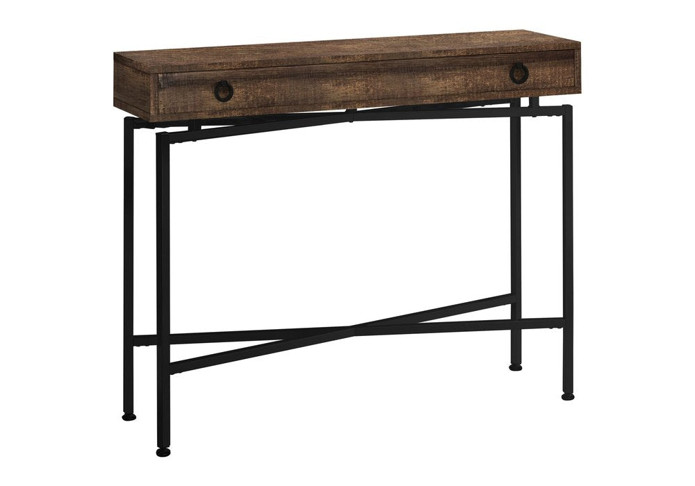 43" Brown And Black Cross Leg Console Table HomeRoots