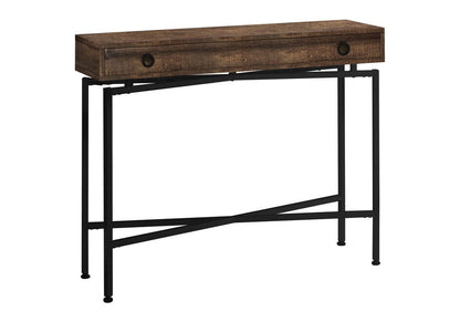 43" Brown And Black Cross Leg Console Table HomeRoots