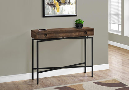 43" Brown And Black Cross Leg Console Table HomeRoots
