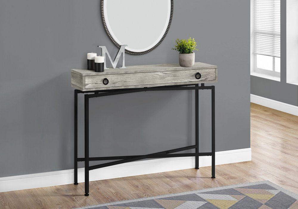 43" Gray And Black Cross Leg Console Table HomeRoots