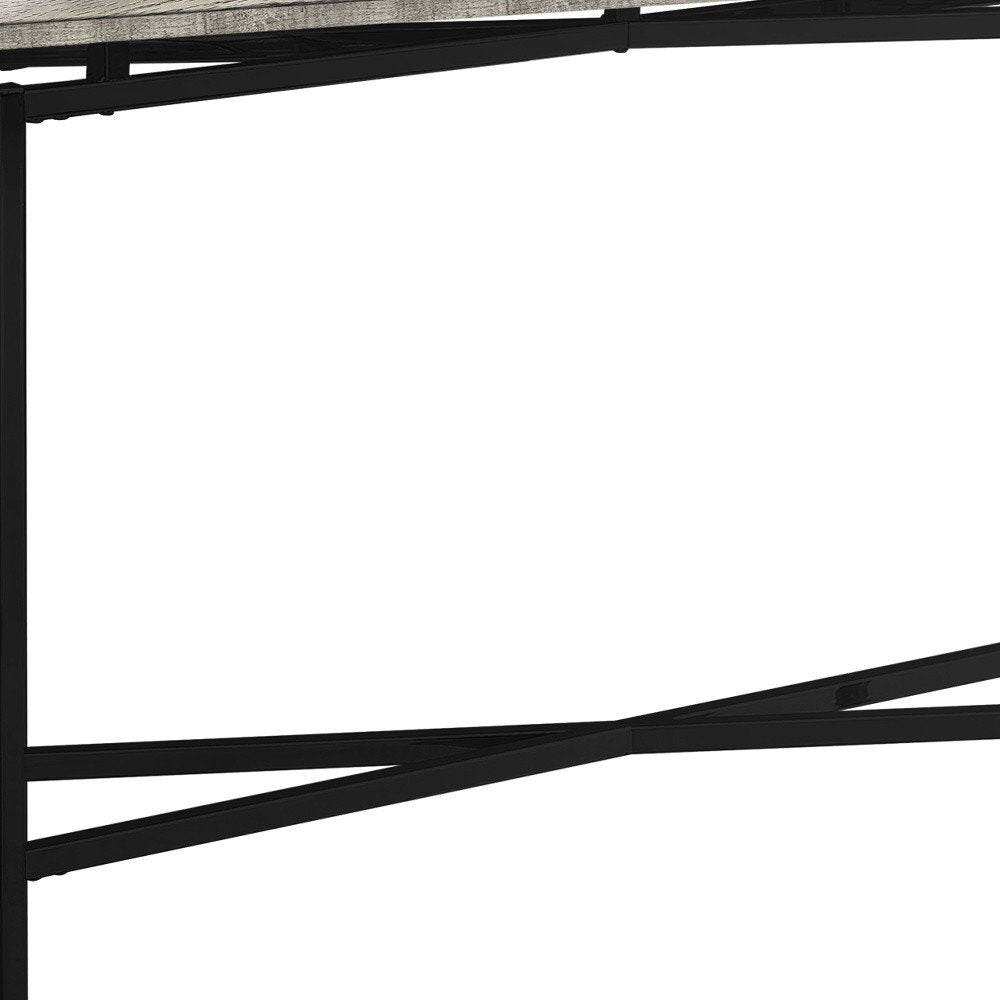 43" Brown And Black Cross Leg Console Table — view 10