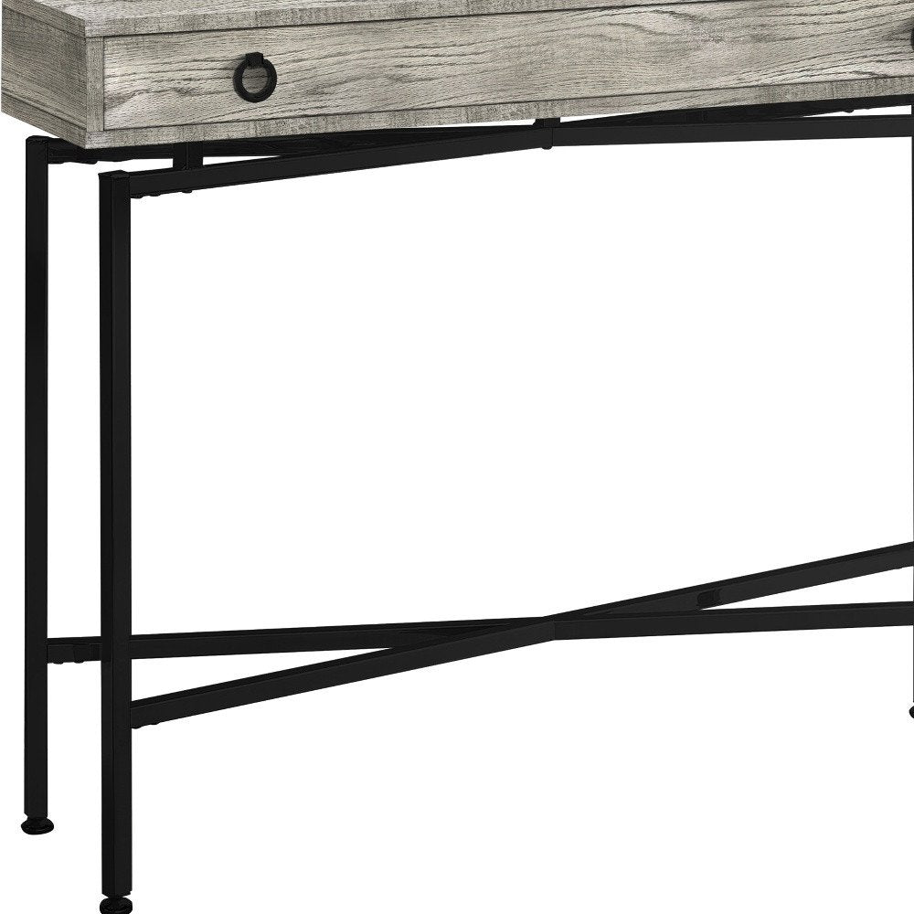 43" Brown And Black Cross Leg Console Table HomeRoots