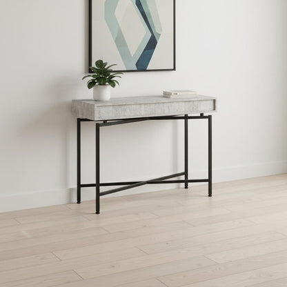 43" Gray And Black Cross Leg Console Table HomeRoots