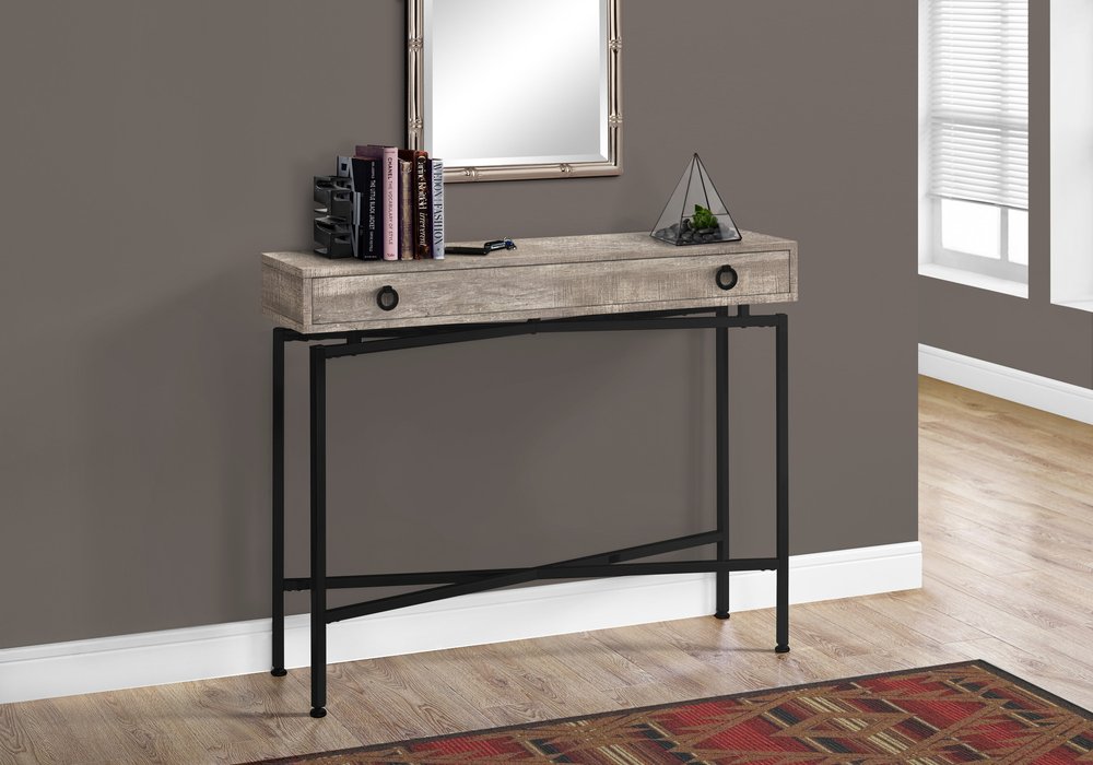 43" Gray And Black Cross Leg Console Table HomeRoots