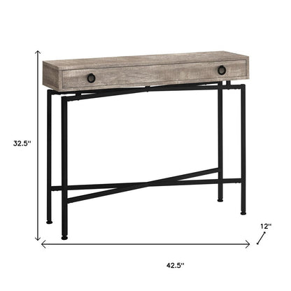 43" Gray And Black Cross Leg Console Table HomeRoots