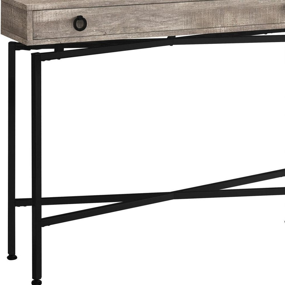 43" Gray And Black Cross Leg Console Table HomeRoots