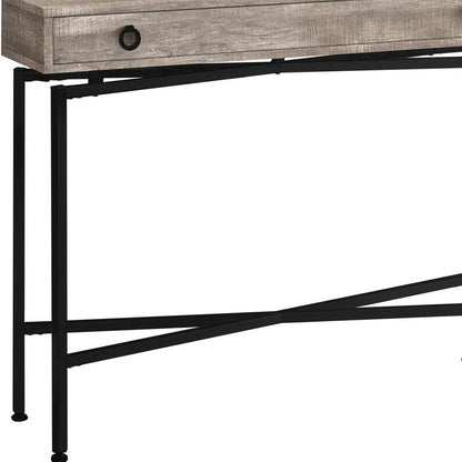 43" Gray And Black Cross Leg Console Table HomeRoots