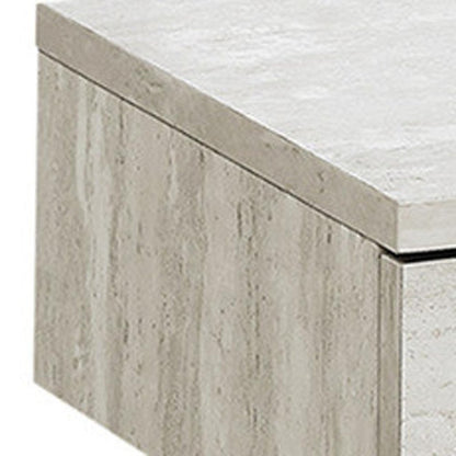 23" Gold And Beige Wood And Metal End Table With Drawer HomeRoots