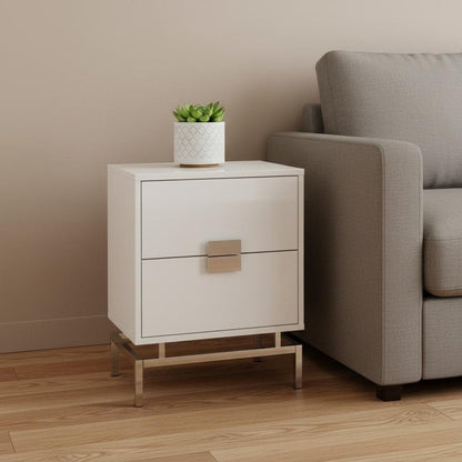 23.5" Particle Board And Chrome Metal Accent Table HomeRoots