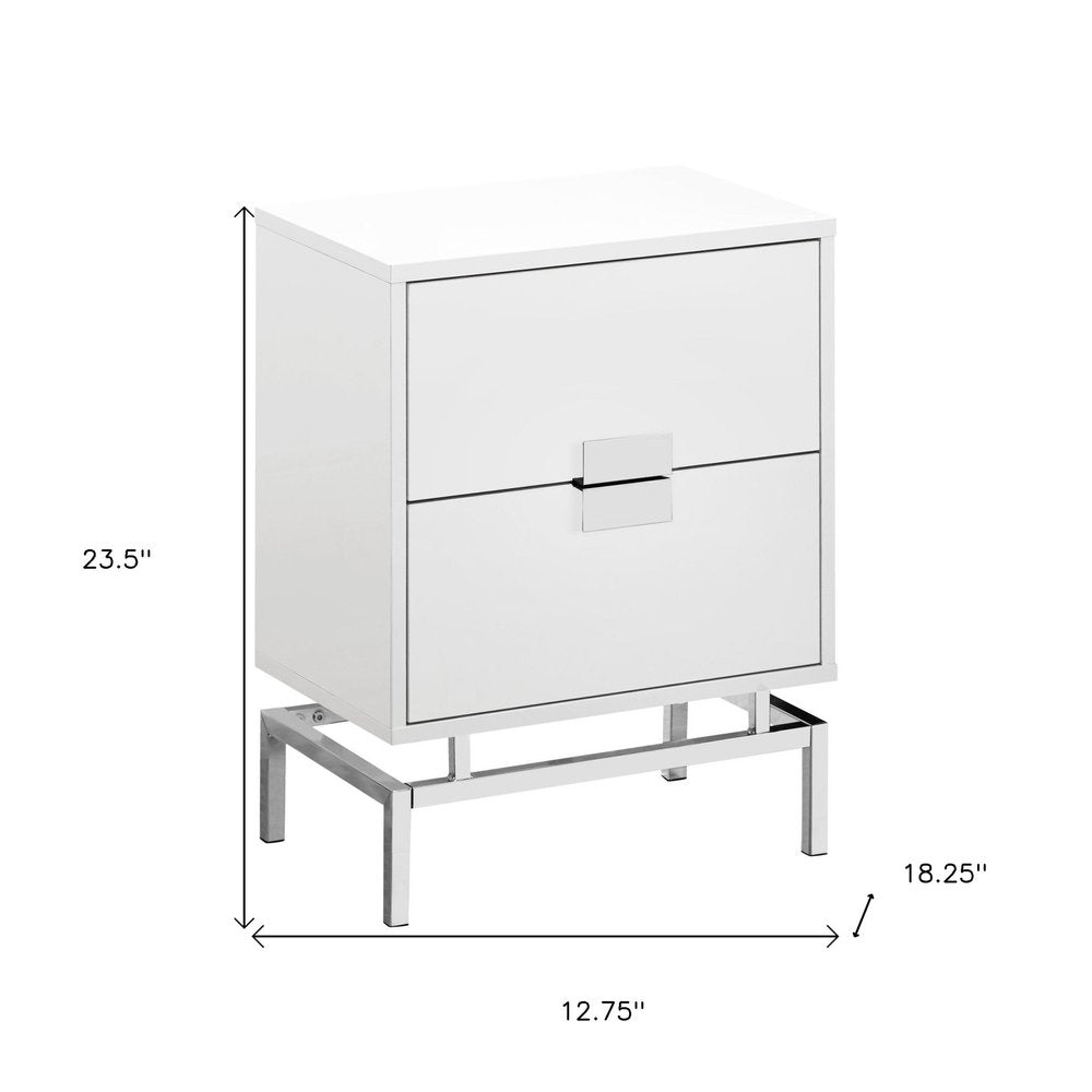 23.5" Particle Board And Chrome Metal Accent Table HomeRoots
