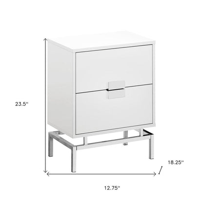 23.5" Particle Board And Chrome Metal Accent Table HomeRoots