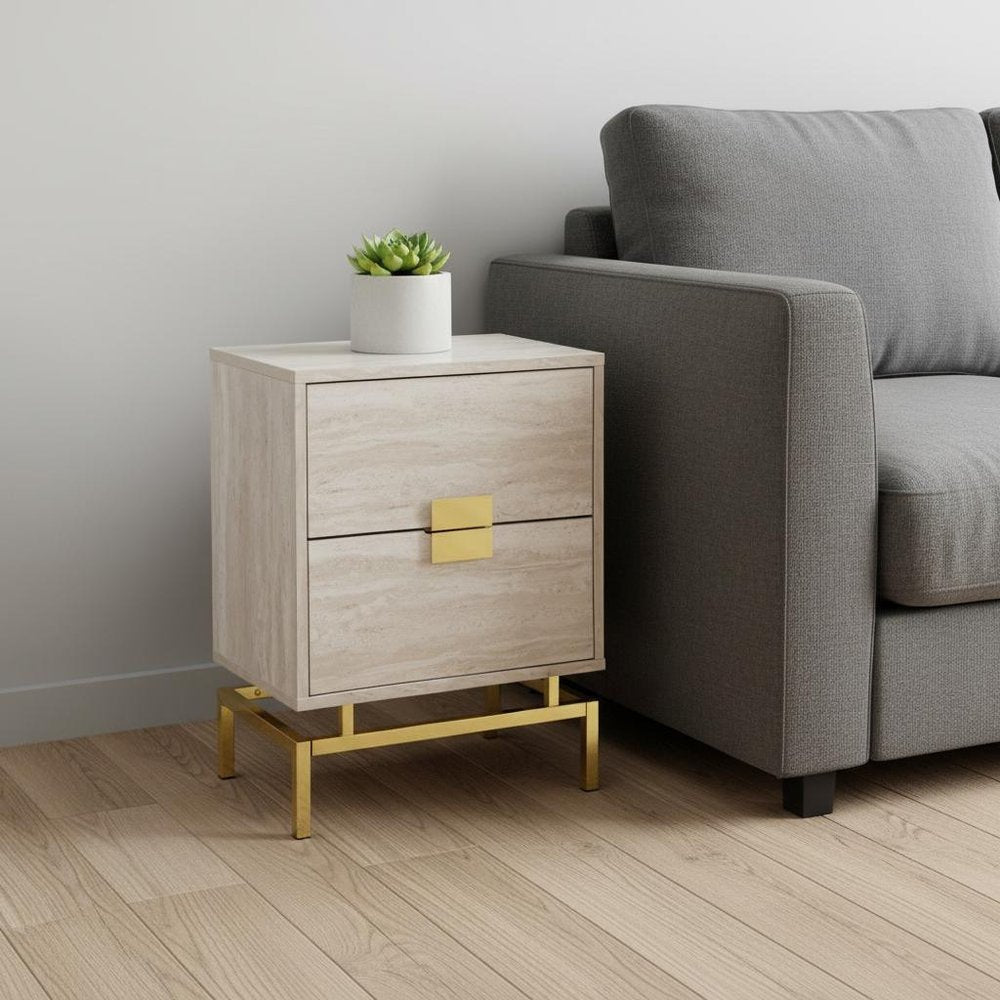 23.5" Particle Board And Chrome Metal Accent Table HomeRoots