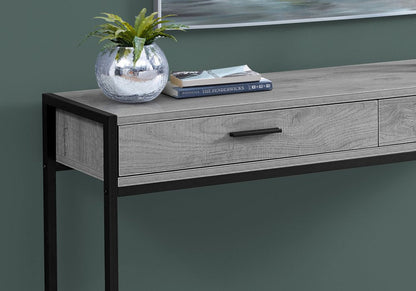 48" Gray and Black Frame Console Table And Drawers HomeRoots