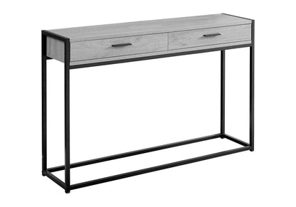 48" Gray and Black Frame Console Table And Drawers HomeRoots