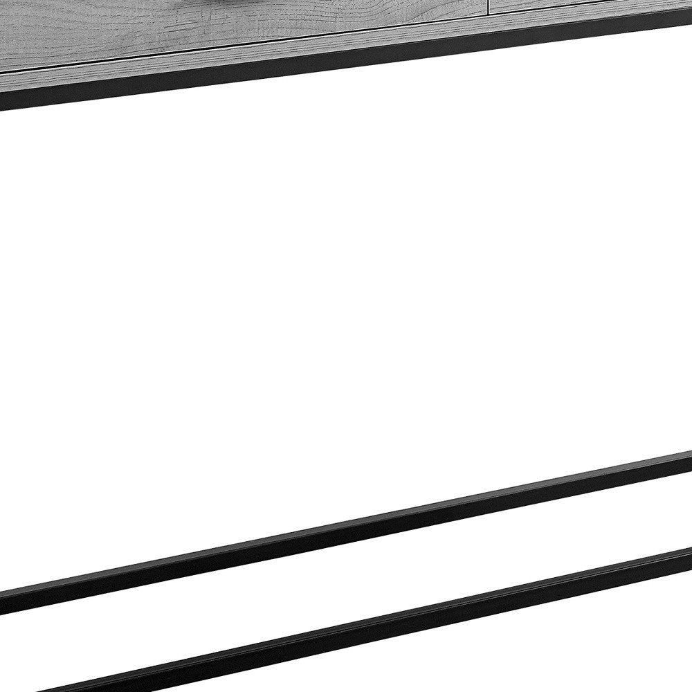 48" Gray and Black Frame Console Table And Drawers HomeRoots