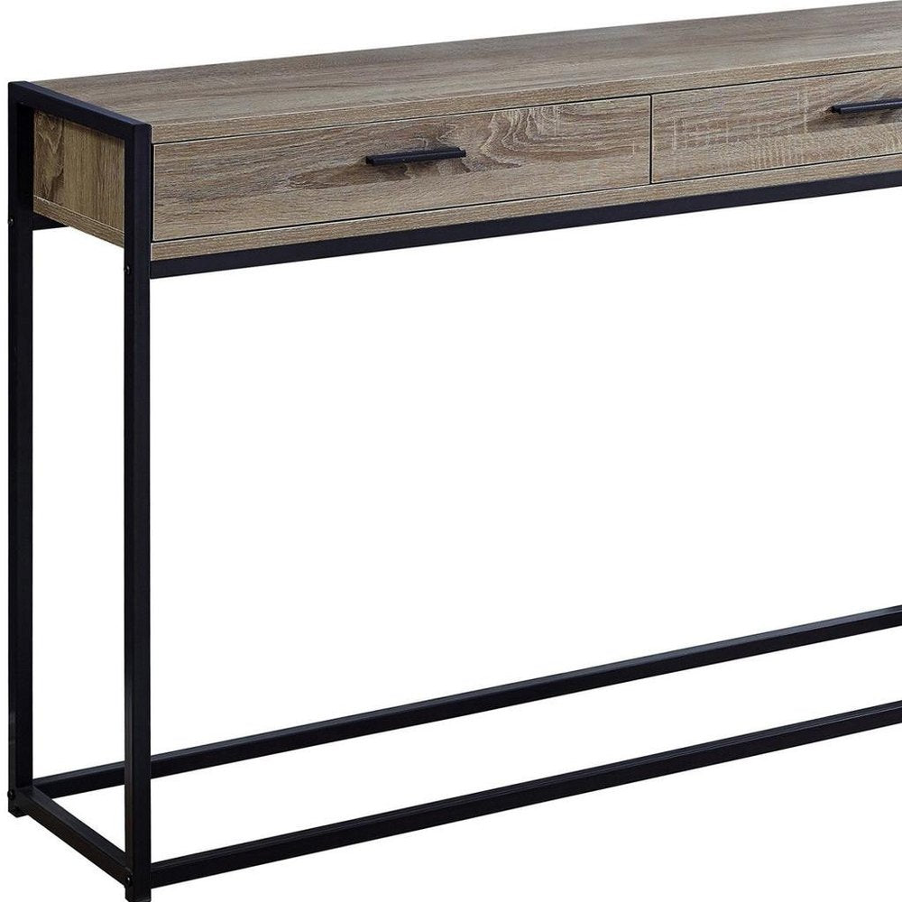 48" Taupe And Black Frame Console Table HomeRoots
