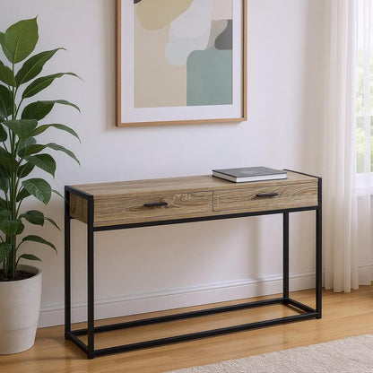 48" Taupe And Black Frame Console Table HomeRoots