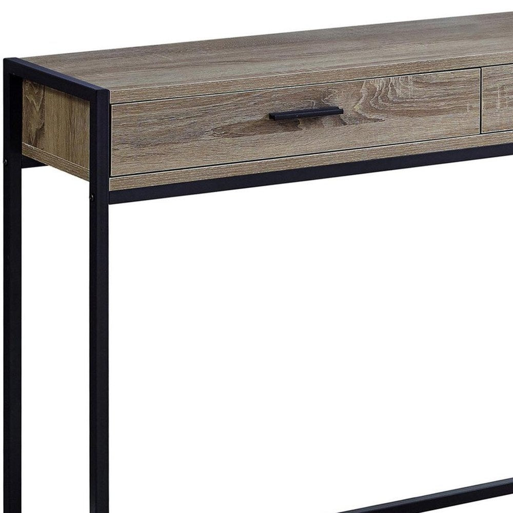 48" Taupe And Black Frame Console Table HomeRoots