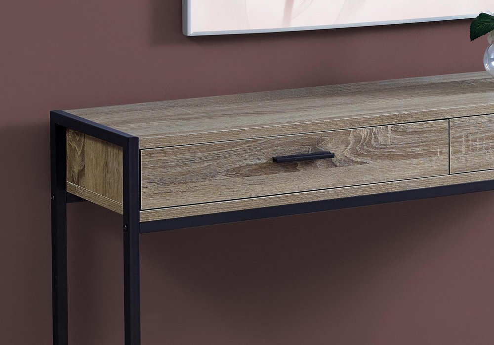 48" Taupe And Black Frame Console Table HomeRoots