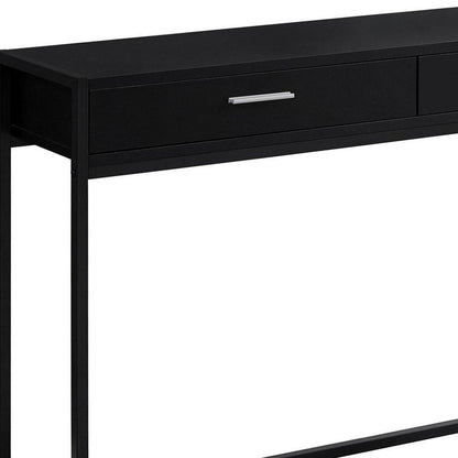 48" Gray and Black Frame Console Table And Drawers HomeRoots