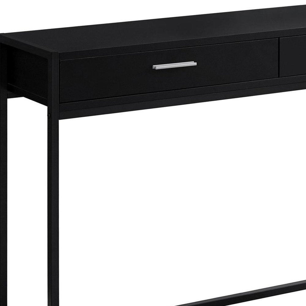48" Gray and Black Frame Console Table And Drawers HomeRoots
