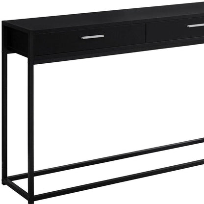 48" Gray and Black Frame Console Table And Drawers HomeRoots