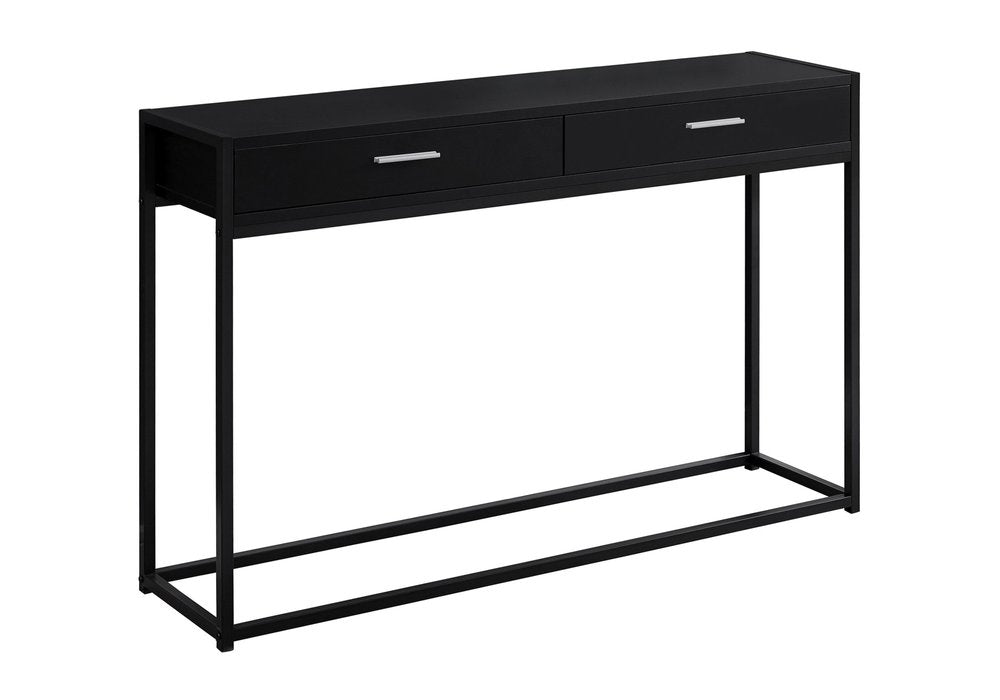 48" Gray and Black Frame Console Table And Drawers HomeRoots