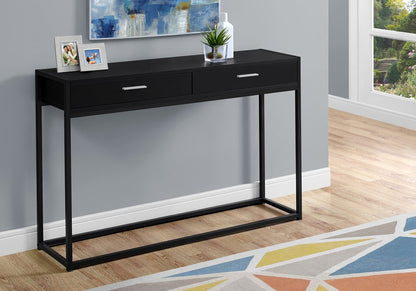 48" Gray and Black Frame Console Table And Drawers HomeRoots