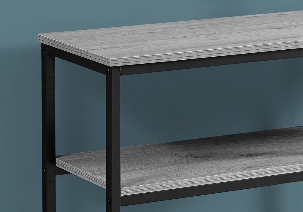 42" Gray And Black Frame Console Table With Storage HomeRoots