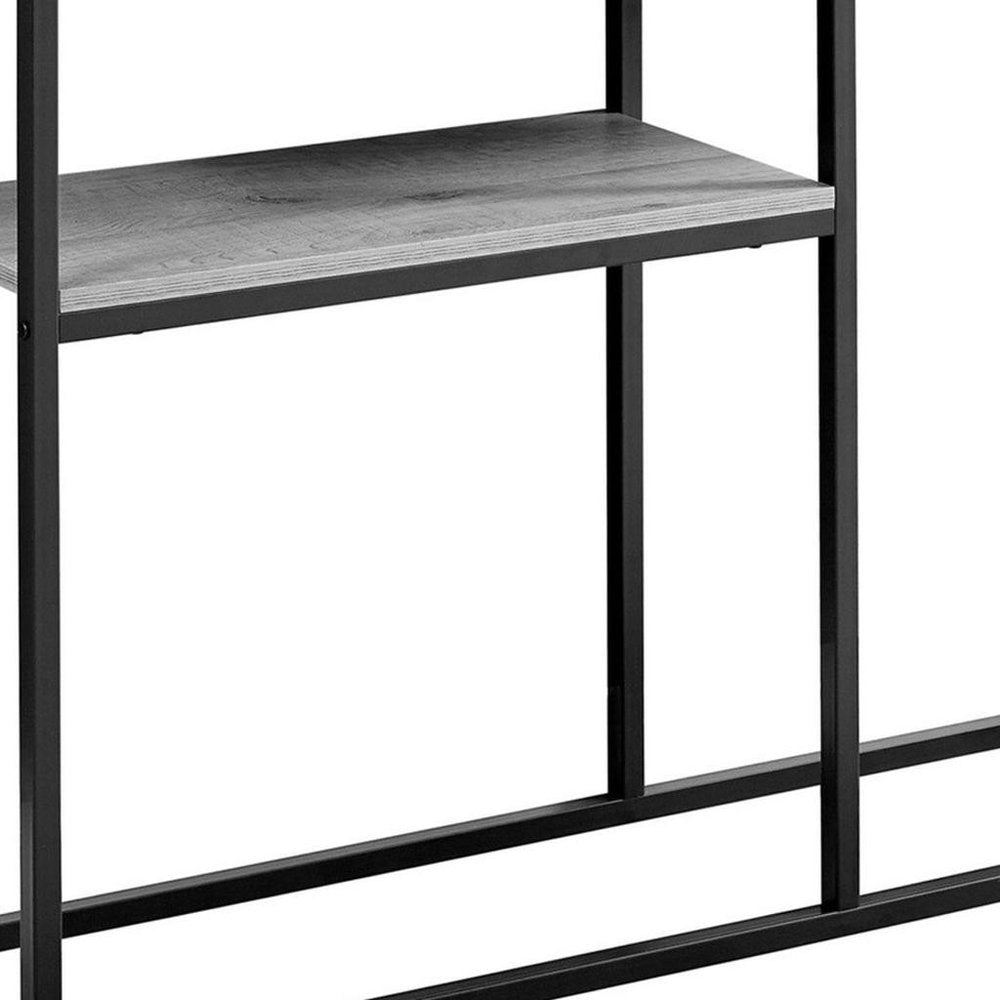 42" Gray And Black Frame Console Table With Storage HomeRoots
