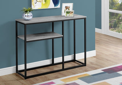 42" Gray And Black Frame Console Table With Storage HomeRoots