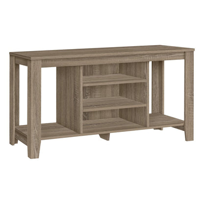 48" Taupe Wood Open Shelving TV Stand HomeRoots