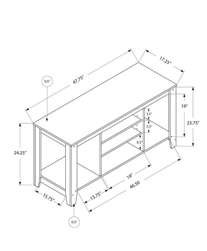 48" Taupe Wood Open Shelving TV Stand HomeRoots