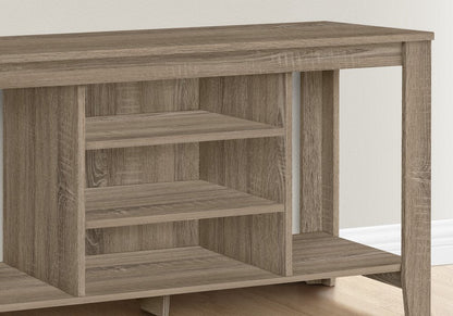 48" Taupe Wood Open Shelving TV Stand HomeRoots