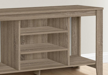 48" Taupe Wood Open Shelving TV Stand HomeRoots