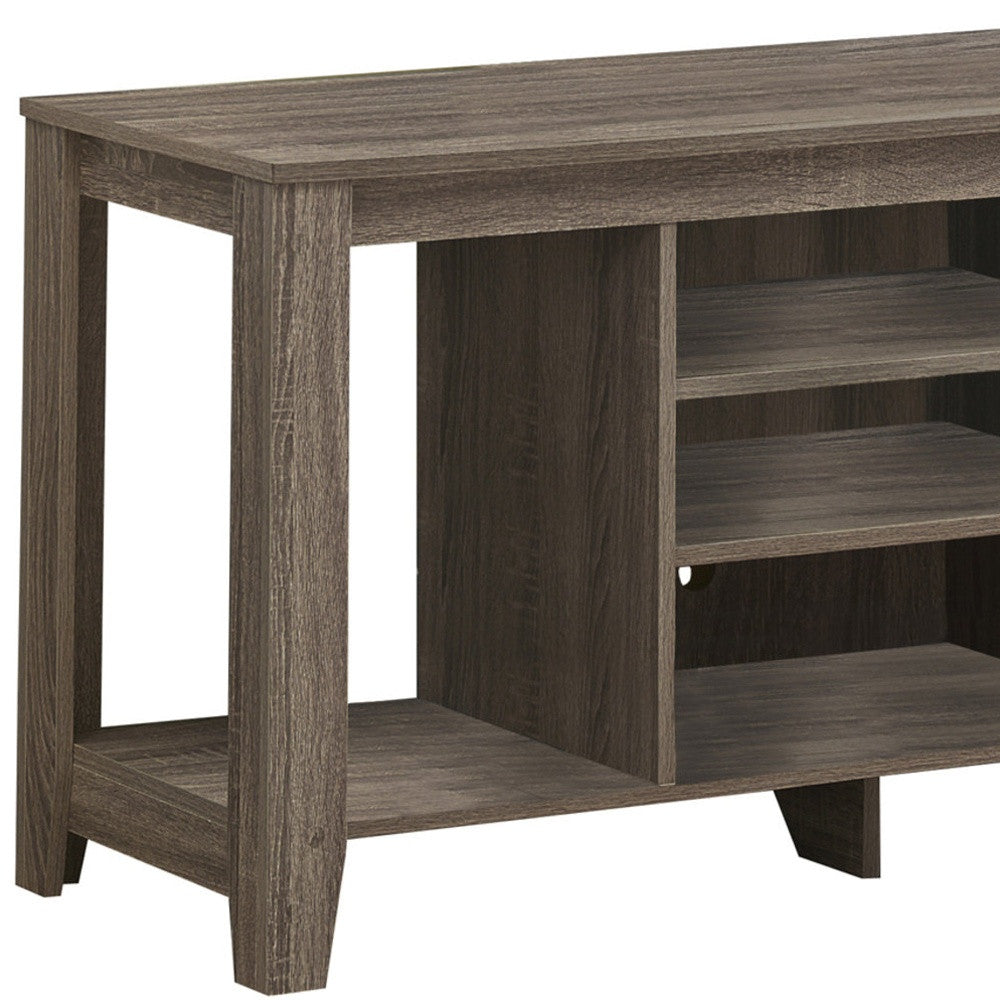 48" Deep Taupe Open Shelving TV Stand