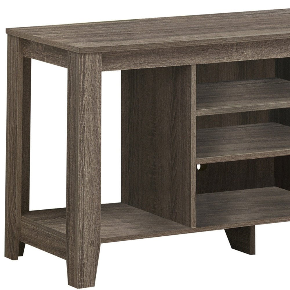 48" Taupe Wood Open Shelving TV Stand HomeRoots
