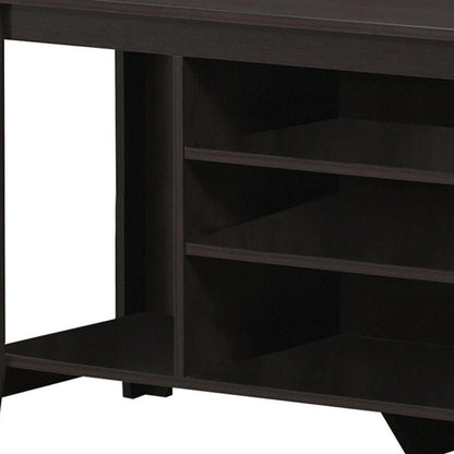48" Taupe Wood Open Shelving TV Stand HomeRoots