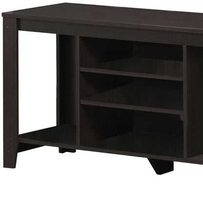 48" Taupe Wood Open Shelving TV Stand HomeRoots
