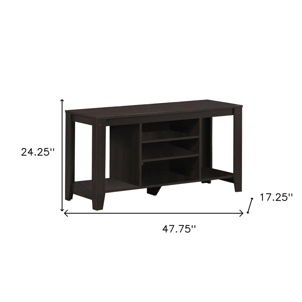 48" Dark Brown Open shelving TV Stand HomeRoots