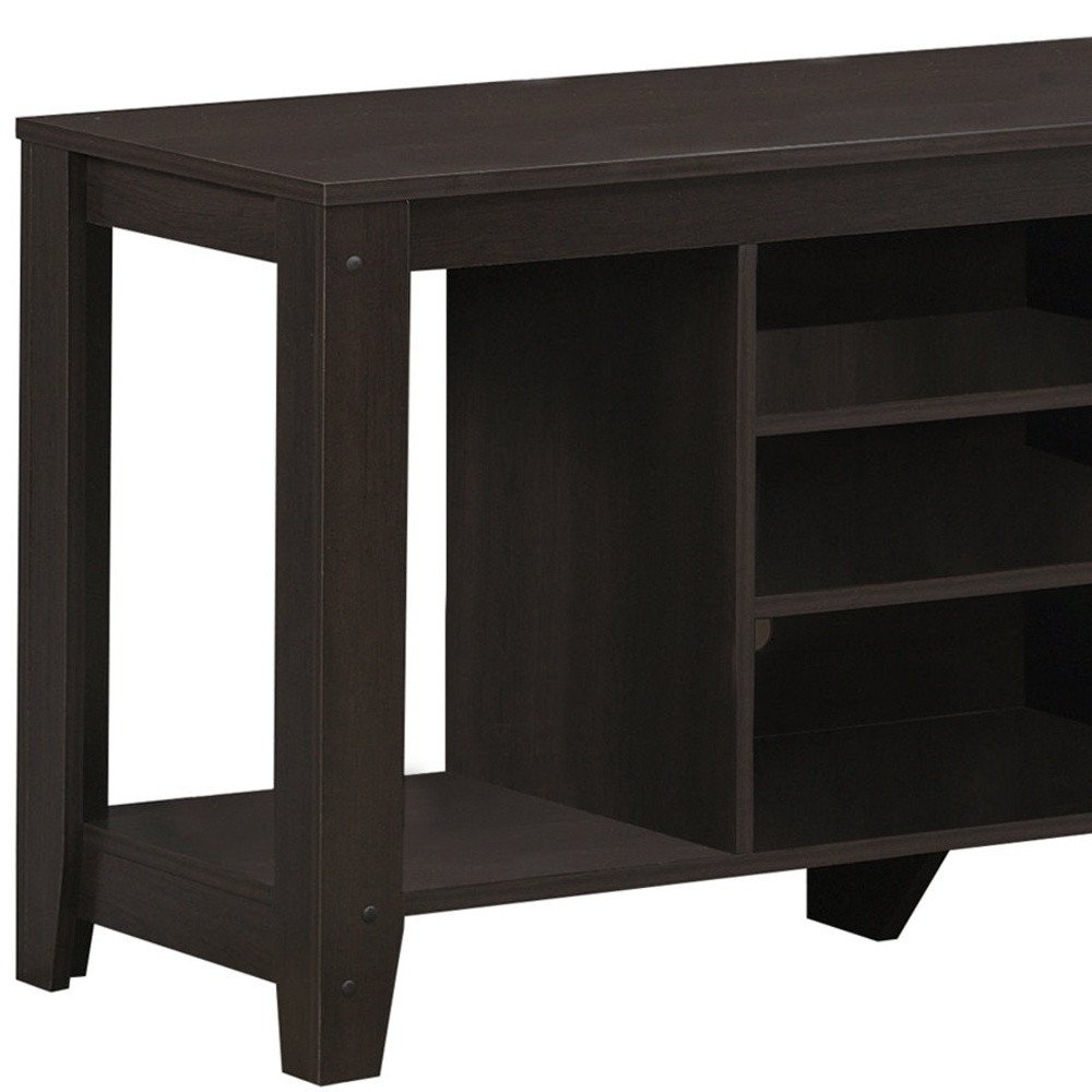 48" Taupe Wood Open Shelving TV Stand HomeRoots