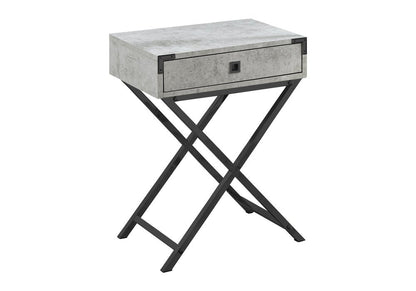 24" Black And Gray Wood And Metal End Table With Drawer HomeRoots